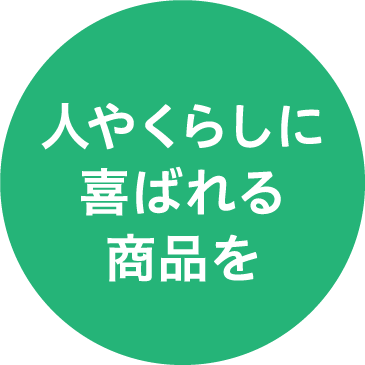 人やくらしに喜ばれる商品を